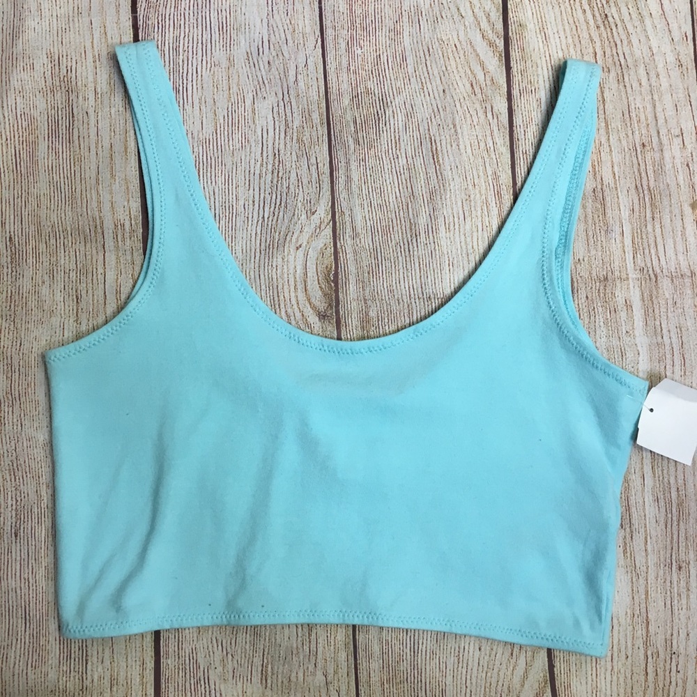Topshop Petite Sizing Aqua Cropped Cami Tank Top Size 4P